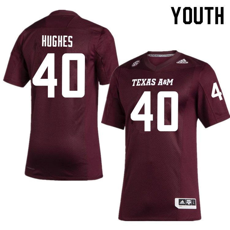 Youth #40 Avery Hughes Texas A&M Aggies College Football Jerseys Sale-Maroon
